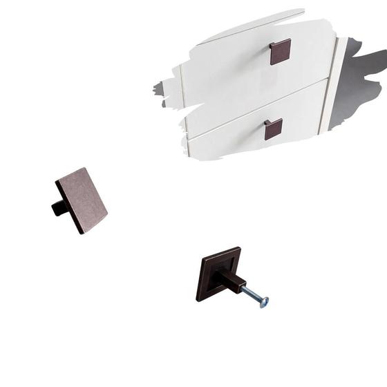 Imagem de Kit 10 Puxador de Gaveta, Armário e Móveis Bronze em Metal