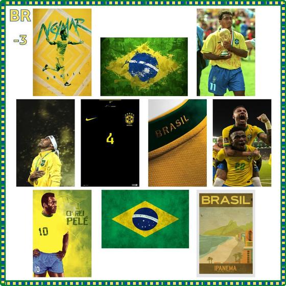 Imagem de Kit 10 Quadros 13x20 Imagens Do Brasil Seleção Copa do Mundo