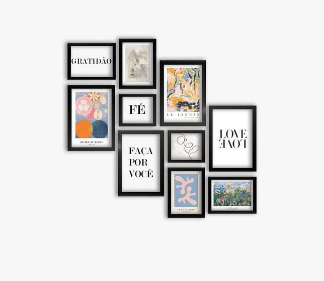 Imagem de Kit 10 Quadros Decorativos Expressive Prints Monet