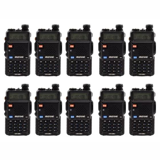 Imagem de Kit 10 Rádio Comunicador Baofeng Bf-Uv-5r Com Nota Fiscal