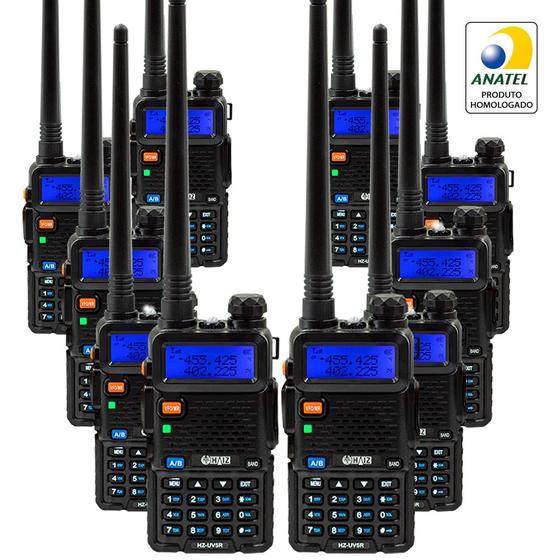 Imagem de Kit 10 Rádio Comunicador Ht Dual Band Uhf Vhf Fm Fone Haiz UV-5R