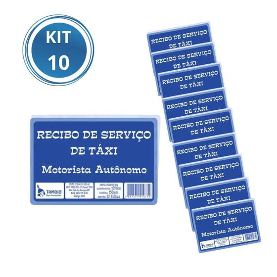 Imagem de Kit 10 Recibo De Taxi Bloco Talão Para Motoristas Aplicativo