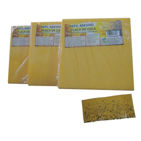 Imagem de Kit 10 Refil Adesivo Amarelo 39X14Cm Armadilha Pega Moscas