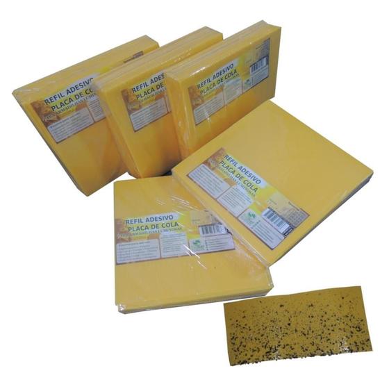 Imagem de Kit 10 Refil Adesivo Amarelo Armadilha Mata Moscas 45X14Cm