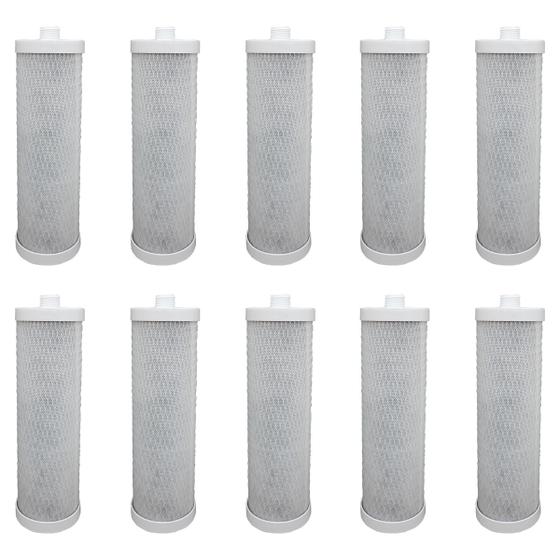 Imagem de Kit 10 Refis Filtros Carbon Block de 9.3/4" Modelo Com Rosca