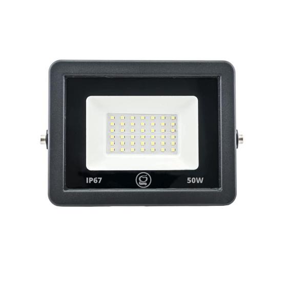 Imagem de Kit 10 Refletor Led Eco 50w Smd Holofote Lp67 Slim Iluminação