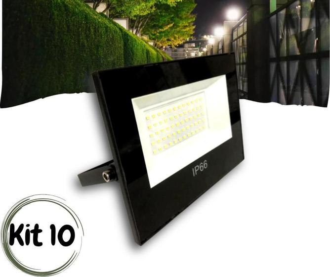 Imagem de Kit 10 Refletores Led 100w Smd Prova Dágua Holofote 6500k