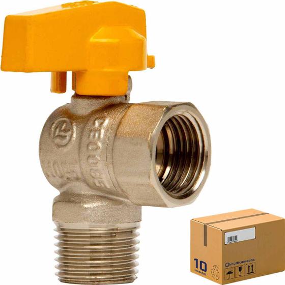 Imagem de Kit 10 Registro Esfera ANGULAR 1/2 NPT x 1/2 NPTF