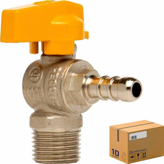 Imagem de Kit 10 Registro Esfera ANGULAR 1/2 NPT x 3/8 BM