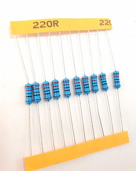 Imagem de Kit 10 Resistor de Precisão 220R 1/2W 1%