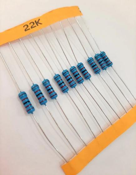Imagem de Kit 10 Resistor De Precisão 22K 1/2W