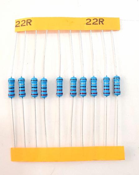 Imagem de Kit 10 Resistor de  Precisão 22R 1/2W 1%