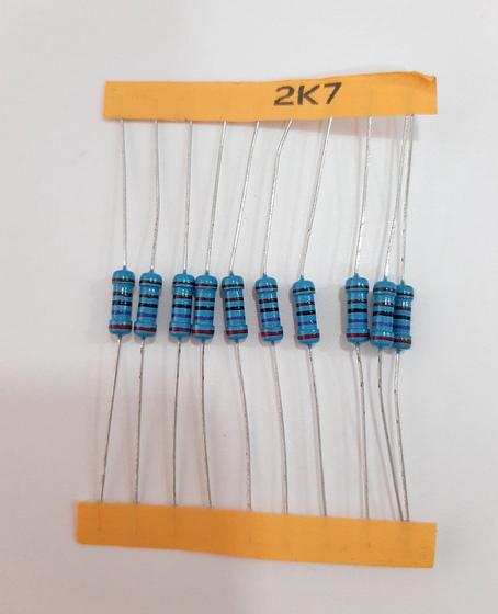 Imagem de Kit 10 Resistor Precisão 2k7 1% 1/2W