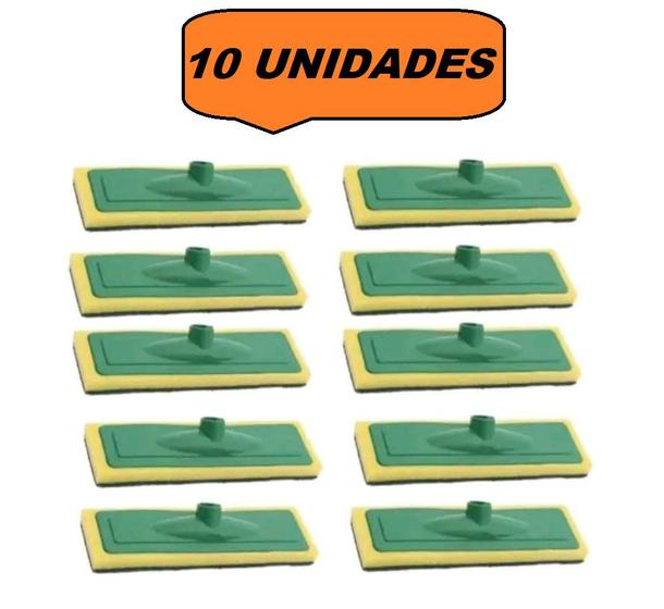 Imagem de kit 10 Rodos Abrasivos Esponja Limpa Piso E Azulejo Manual Sem Cabo
