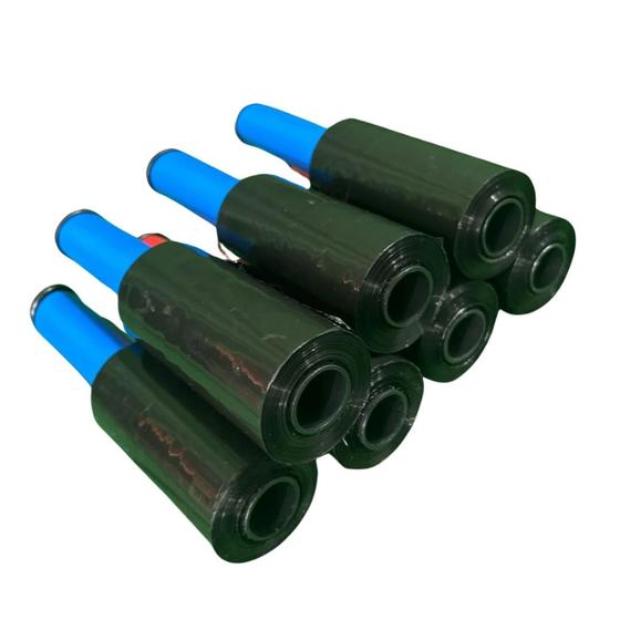Imagem de kit 10 rolo filme stretch preto embala tudo com cabo 10mm 200metros