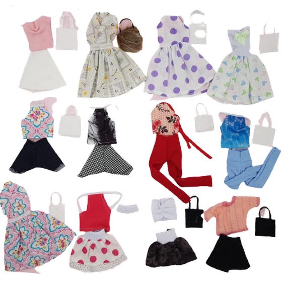 Imagem de kit 10 roupas roupinhas look conjuntos para boneca barbie