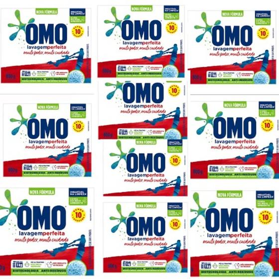 Kit 10 Sabão Em Pó Omo Lavagem Perfeita Cada cx 800g Menor preço em Kit 10 Sabão Em Pó Omo Lavagem Perfeita Cada cx 800g