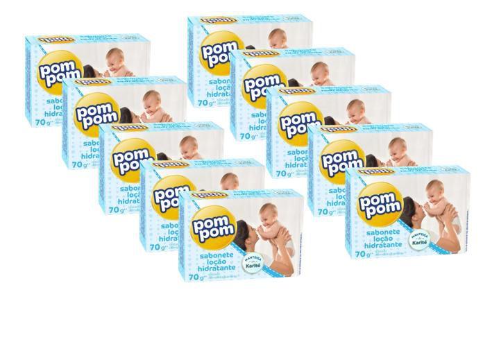 Imagem de Kit 10 Sabonete Infantil Pom Pom Hidratante 70g Cada