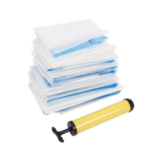 Kit 10 Saco à Vácuo Organizador Para Roupa 50 x 60 cm + Bomba - Clink Imagem de Kit 10 Saco à Vácuo Organizador Para Roupa 50 x 60 cm + Bomba