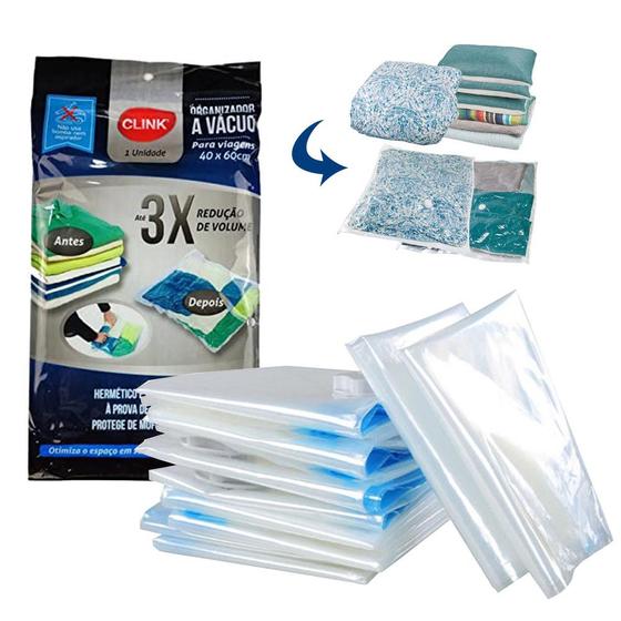 Kit 10 Saco Organizador A Vácuo Viagem Médio Roupas Toalhas Lençol 40x60cm Menor preço em Kit 10 Saco Organizador A Vácuo Viagem Médio Roupas Toalhas Lençol 40x60cm