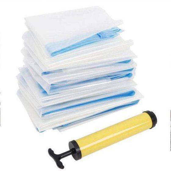 Kit 10 Sacos à Vácuo Organizador Guarda Roupas Gavetas Edredom Cobertor e Casaco 50 x 60cm + Bomba Menor preço em Kit 10 Sacos à Vácuo Organizador Guarda Roupas Gavetas Edredom Cobertor e Casaco 50 x 60cm + Bomba