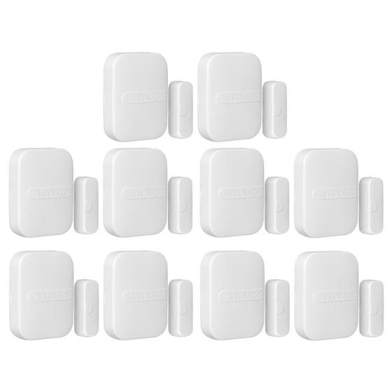 Imagem de Kit 10 Sensores Magnético de Abertura Sem Fio de Porta e Janela XAS SMART BRANCO Intelbras