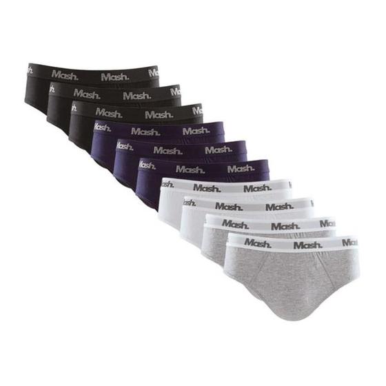 Cueca Slip Mash Masculina Algodão Elástico Básica Conforto - Jeans