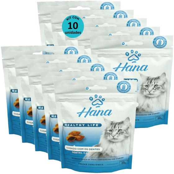 Imagem de Kit 10 Snacks Hana Healthy Life Dental Care P/ Gatos Adultos- 60g