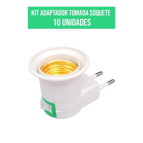 Kit 10 Soquete Bocal Para Lâmpada E27 Tomada Botão Liga Desliga Menor preço em Kit 10 Soquete Bocal Para Lâmpada E27 Tomada Botão Liga Desliga