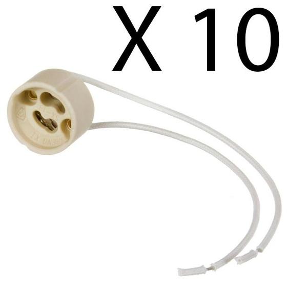 Imagem de Kit 10 soquete gu10 porcelana com rabicho galaxy
