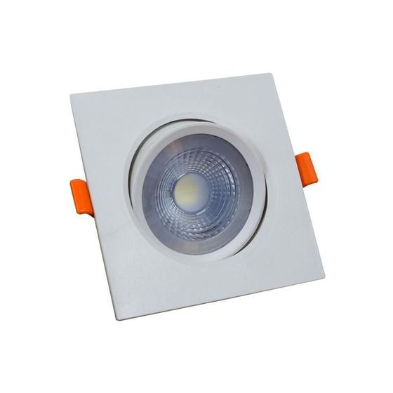 Imagem de Kit 10 Spot De Embutir Easy Led Quadrado Branco 7W 3000K