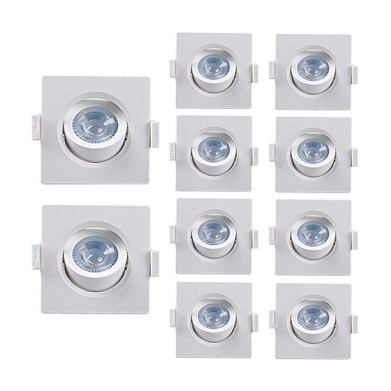 Imagem de Kit 10 Spot de Led Embutir Alltop MR11 Quadrado 3W Bivolt Taschibra