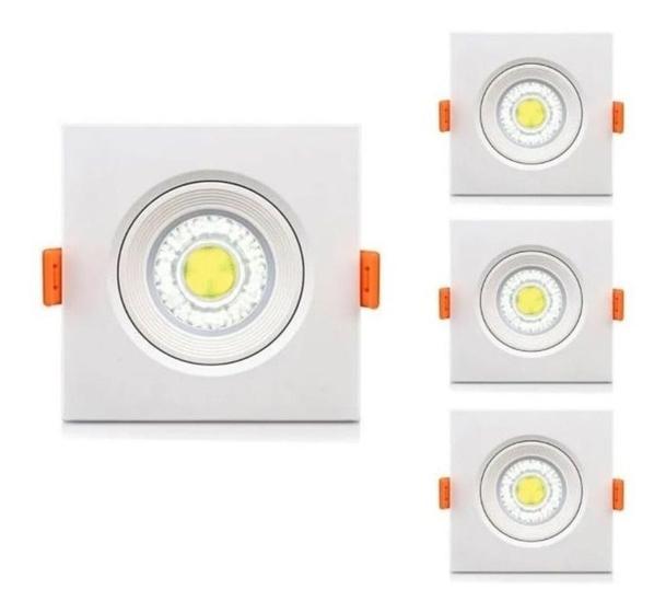 Imagem de Kit 10 Spot Led 5w Quadrado Branco Fria Quente Lâmpada 0869 Luuk Young