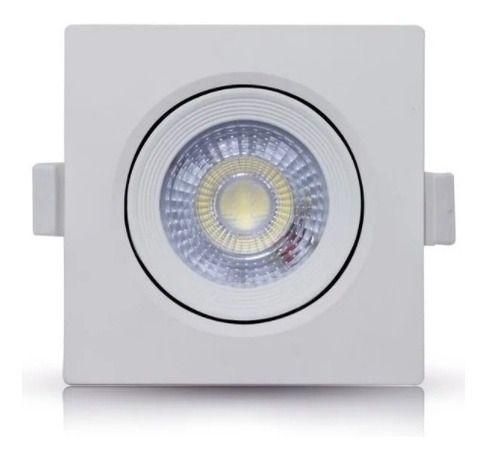 Imagem de Kit 10 Spot Led de Embutir Redondo Quadrado 7w Branco Quente e Frio