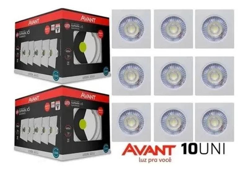 Imagem de Kit 10 Spot Led Embutir Quadrado 5w 4000k Luz Branca Neutra