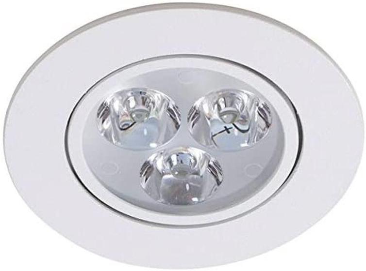 Imagem de Kit 10 Spot Led Embutir Redondo Direcionável 3W Branco 6500K