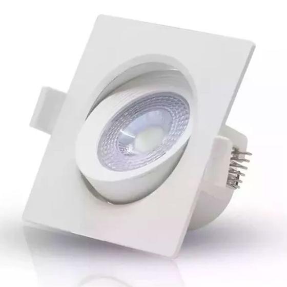 Imagem de Kit 10 Spot Led Quadrado 5W Direcionável Design Olho De Boi