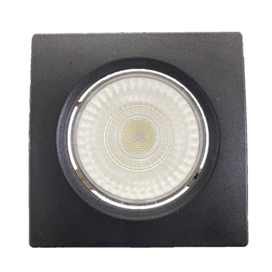 Imagem de Kit 10 Spot Led Quadrado 5w Preto Branco Quente 3000K Bivolt