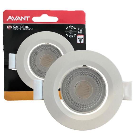 Imagem de Kit 10 Spot Led Redondo 3w Cob Bivolt Branco Quente 3000k