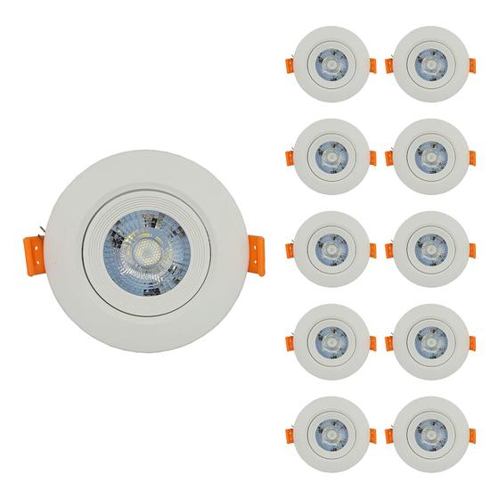 Imagem de KIT 10 Spot Led SMD 7w Orion Direcionável 6000K Redondo