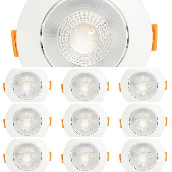 Imagem de Kit 10 Spot Lumier LED 5w 3000K Embutir Direcionável Redondo