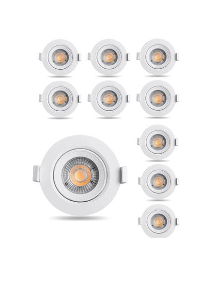 Imagem de Kit 10 Spot Luminária Led 7W Redondo Embutido Branco Frio 6500 Bivolt