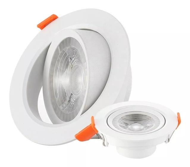 Imagem de Kit 10 Spot Redondo Led-5w Direcionável Embutir-BRANCO FRIO