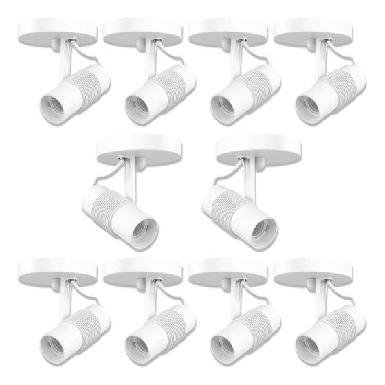Imagem de Kit 10 spot sobrepor direcionavel para 1 lampada e27 branco avant