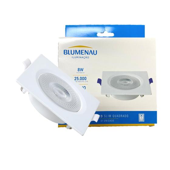 Imagem de Kit 10 Spot Super Led Quadrado Embutir 8w Branco Frio 6500K