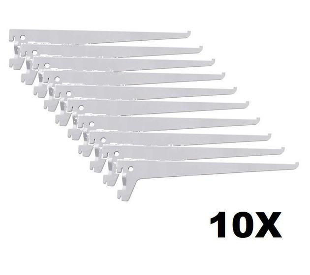 Imagem de Kit 10 Suporte Para Trilho Branco 30 Cm