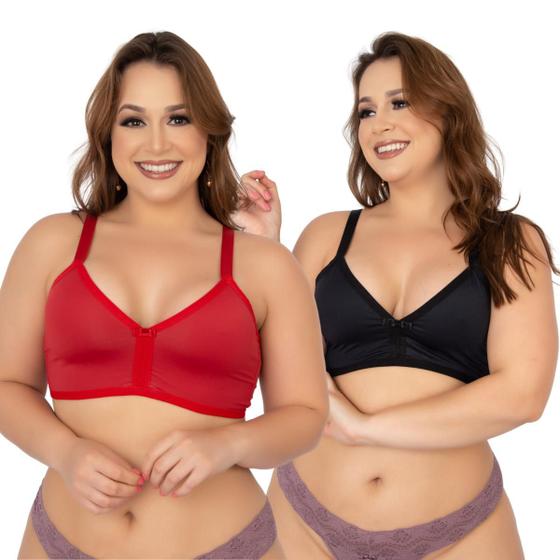 Imagem de Kit 10 Sutiãs Feminino Plus Size Sem Bojo Alça Reforçada