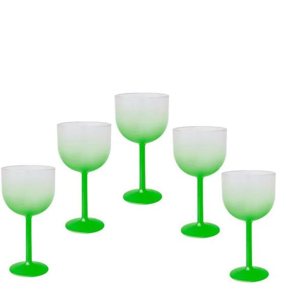 Imagem de Kit 10 Taça Verde Degrade Vinho Água Licor Gin 600ml