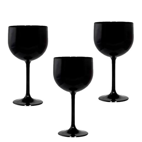 Imagem de Kit 10 taças de Gin 600ml Acrílico/Plástico Preto