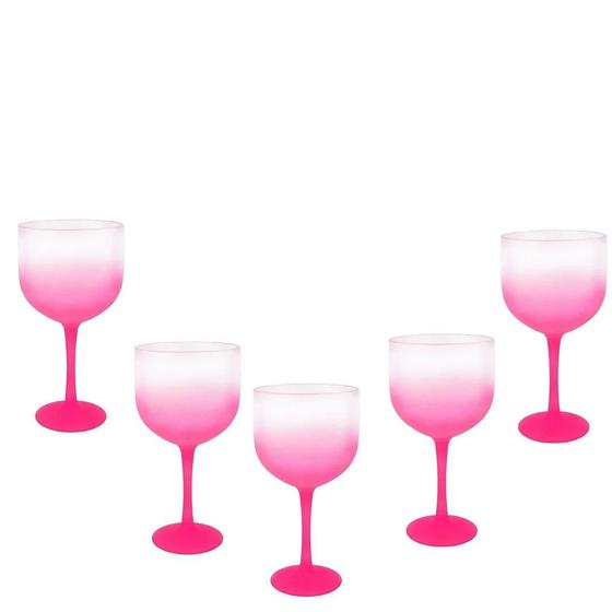 Imagem de Kit 10 Taças De Gin Rosa  600 Ml Acrílica Top
